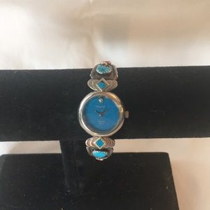 Sterling silver turquoise watch